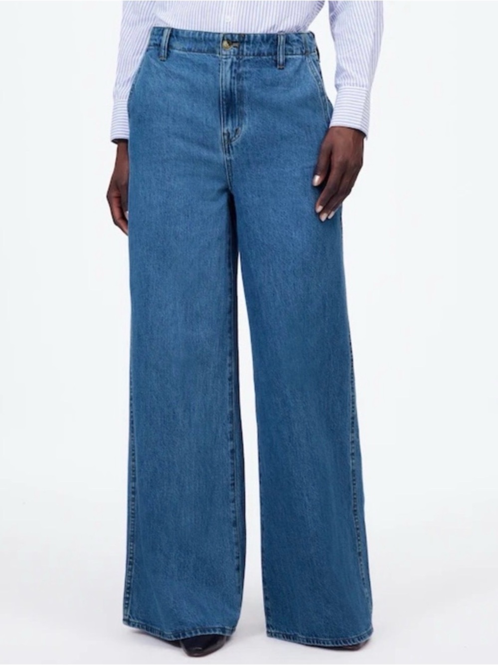 Madewell Wide Sweep Trouser Jeans 
Wide Leg size 27 Blue Denim - Picture 6 of 10